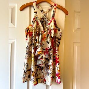 Banana Republic tropical floral print halter top Size 6